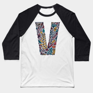 Tropical Letter V Baseball T-Shirt